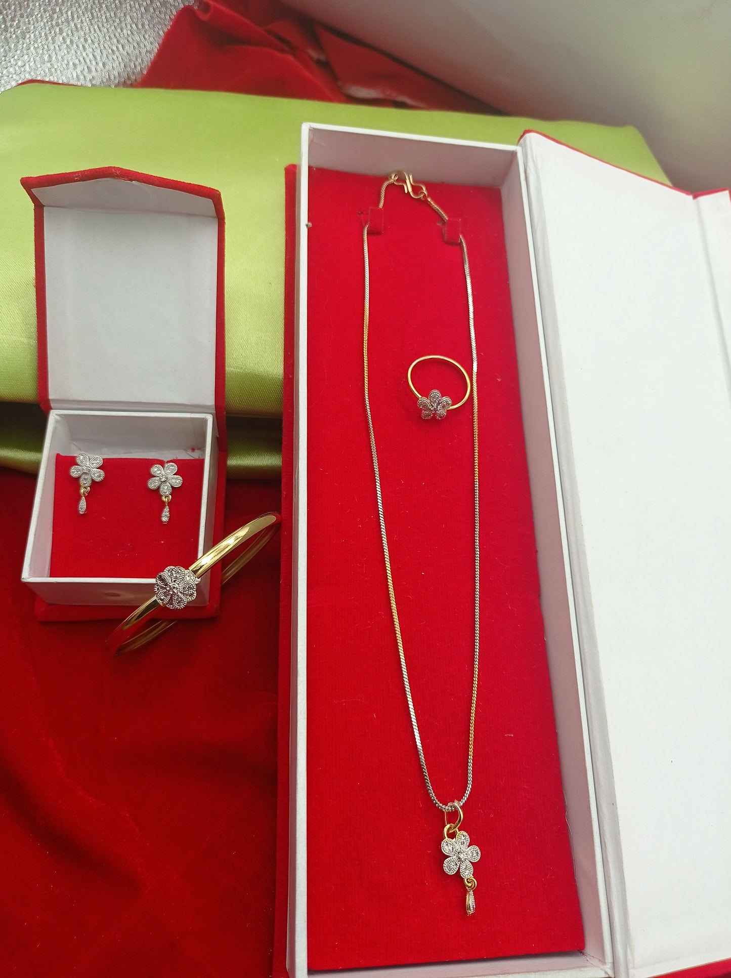 Pendant Set With Earring,Ring And Bracelet Special For Women