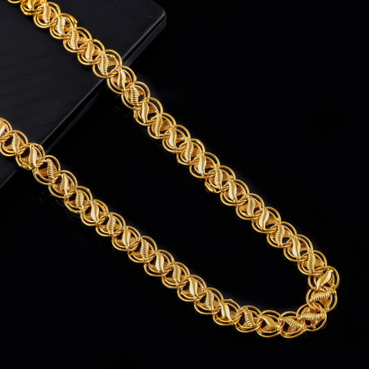 BEAUTIFUL BRASS GOLD CHAIN AND GOLD BRACELET COMBO FOR MENS(PACK OF 2)