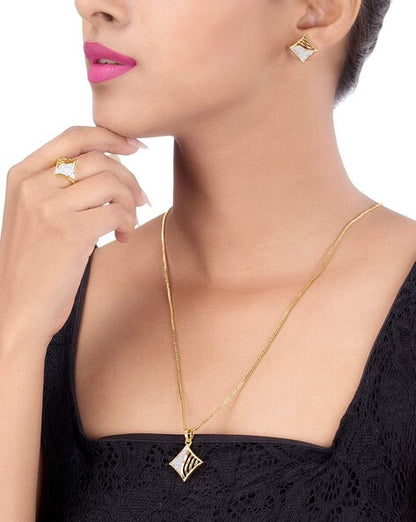 Gujju Pendant Set With Earring And Ring