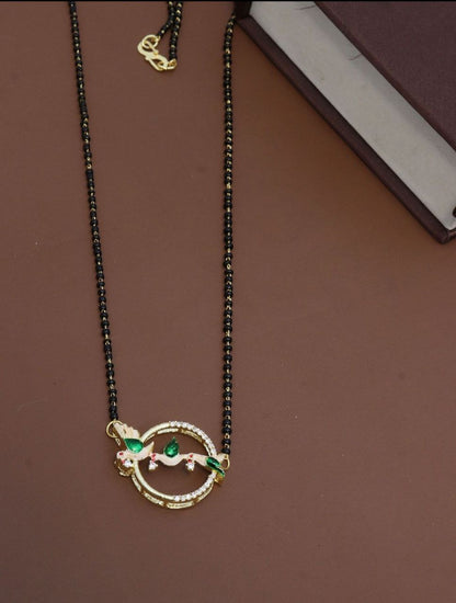 Gujju Traditional Jewllery Gold Plated 30 Inch Long And 18 Inch Short Mangalsutra Alloy Mangalsutra