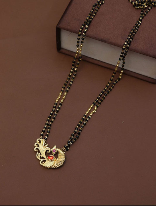 Gujju Traditional Jewllery Gold Plated 30 Inch Long And 18 Inch Short Mangalsutra Alloy Mangalsutra
