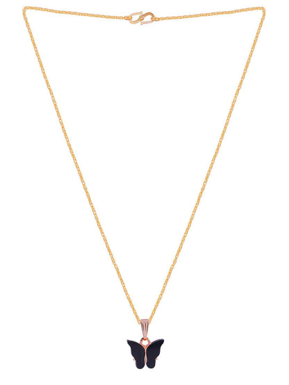 Gujju Butterfly Shape Pendant Chain Necklace For Women And Girls