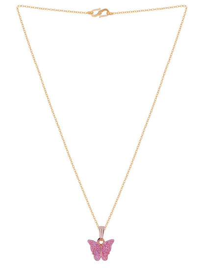 Gujju Butterfly Shape Pendant Chain Necklace For Women And Girls