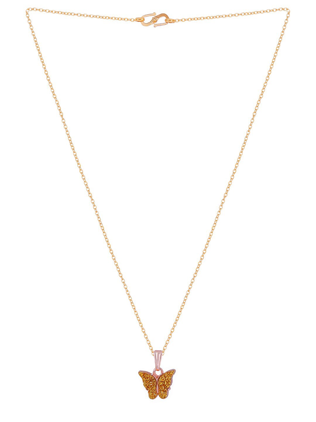 Gujju Butterfly Shape Pendant Chain Necklace For Women And Girls