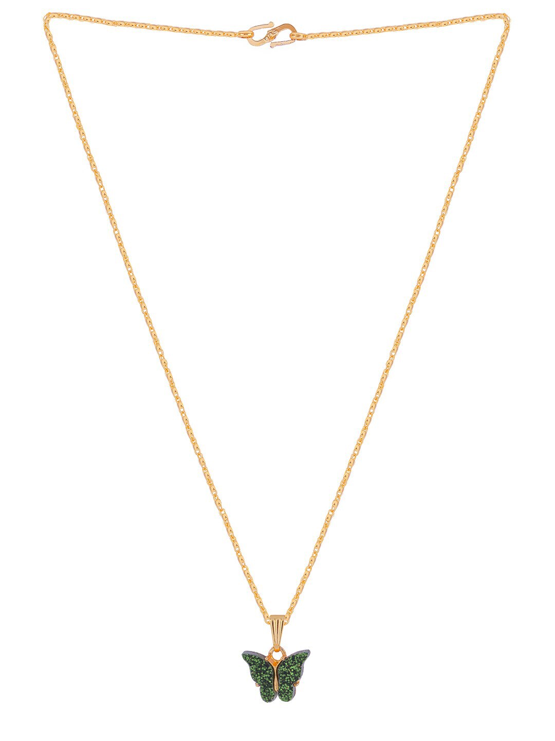 Gujju Butterfly Shape Pendant Chain Necklace For Women And Girls