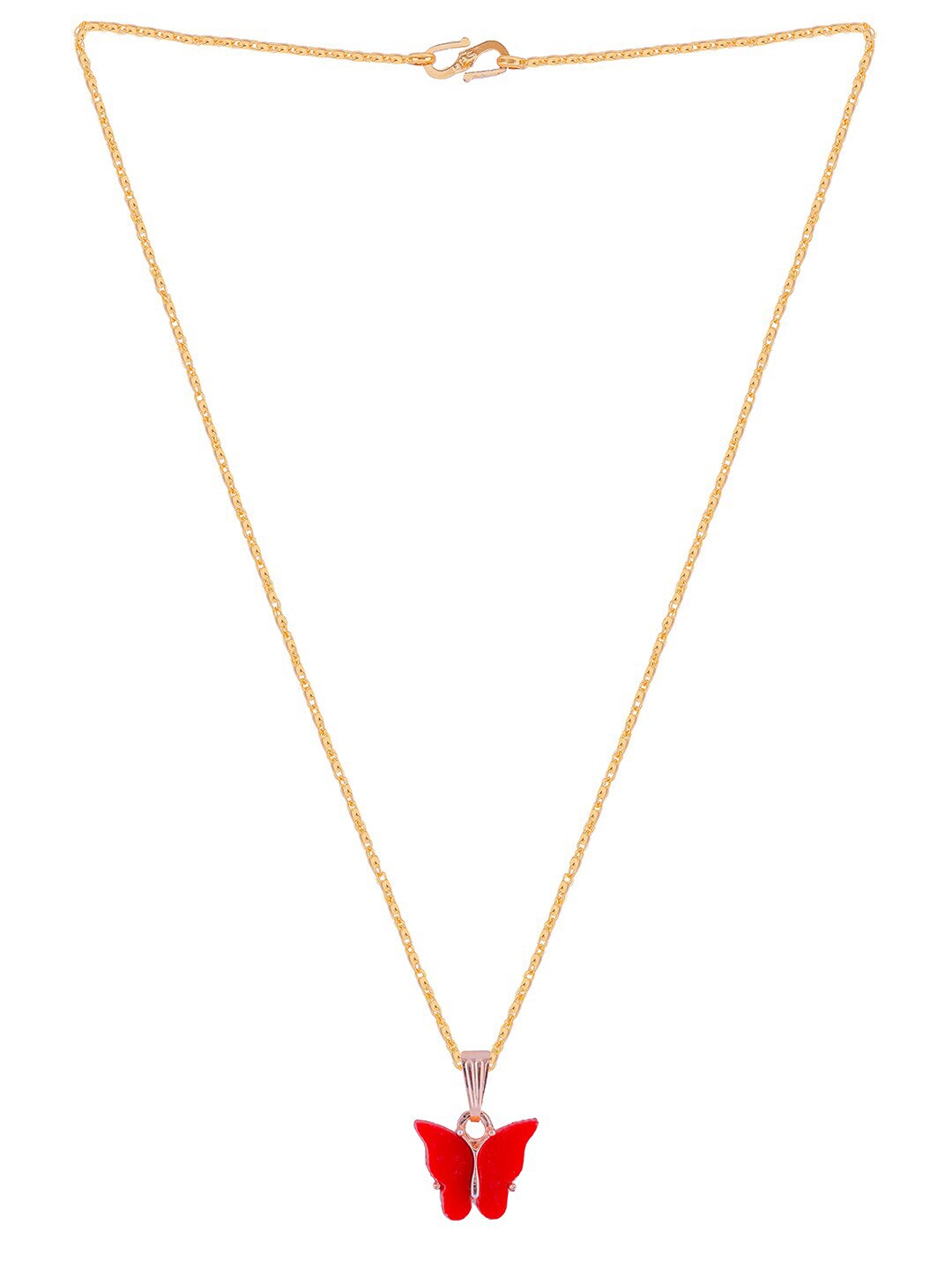 Gujju Butterfly Shape Pendant Chain Necklace For Women And Girls