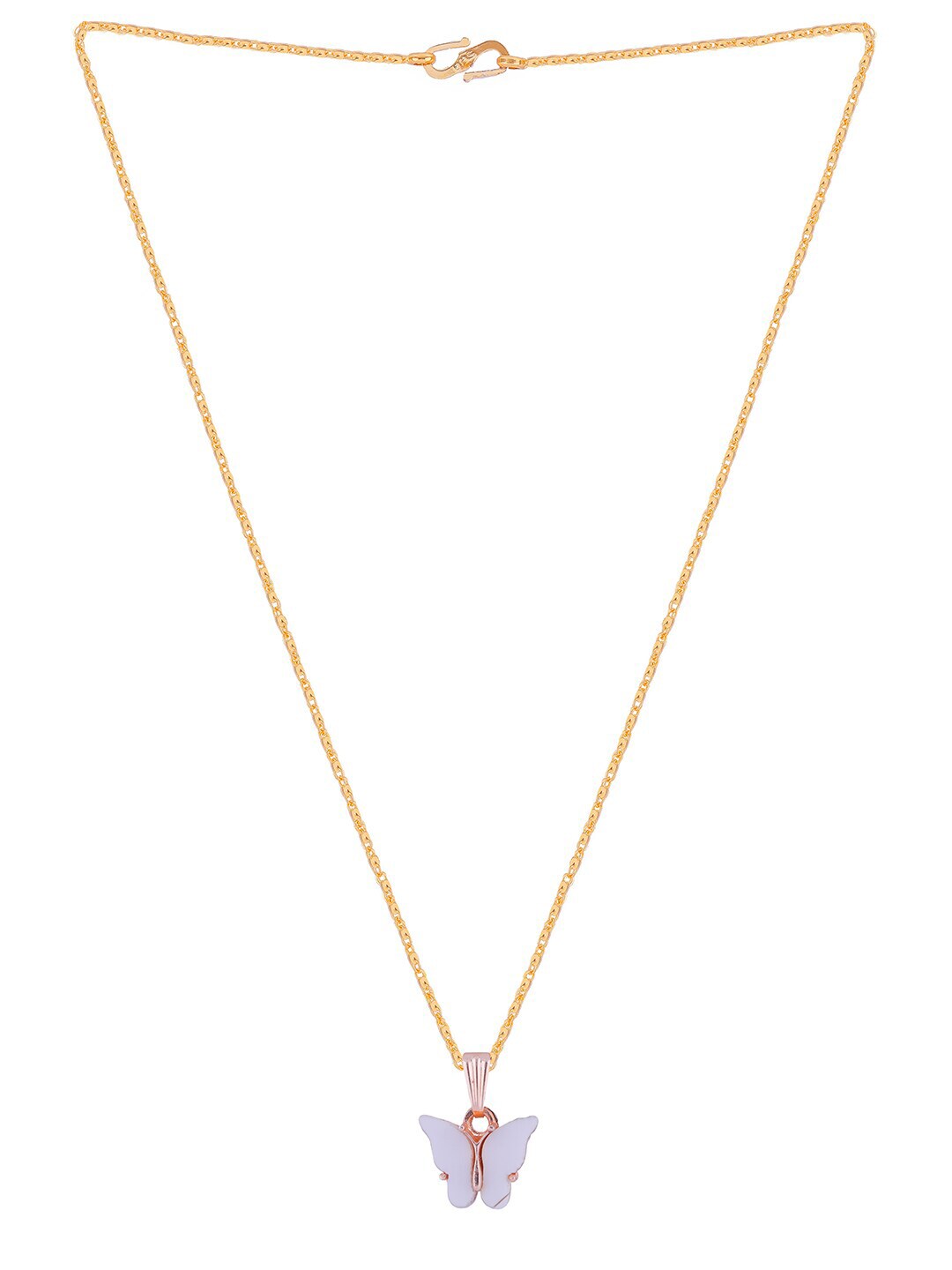 Gujju Butterfly Shape Pendant Chain Necklace For Women And Girls