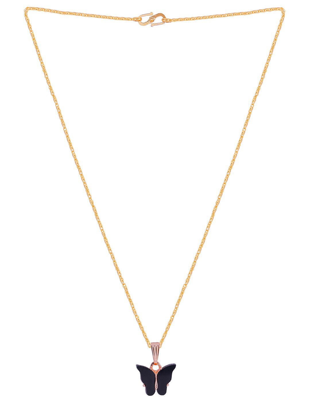 Gujju Butterfly Shape Pendant Chain Necklace For Women And Girls