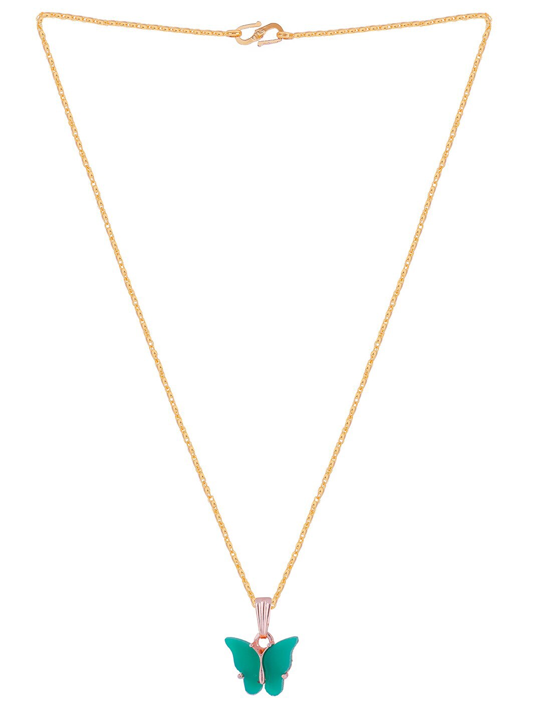 Gujju Butterfly Shape Pendant Chain Necklace For Women And Girls