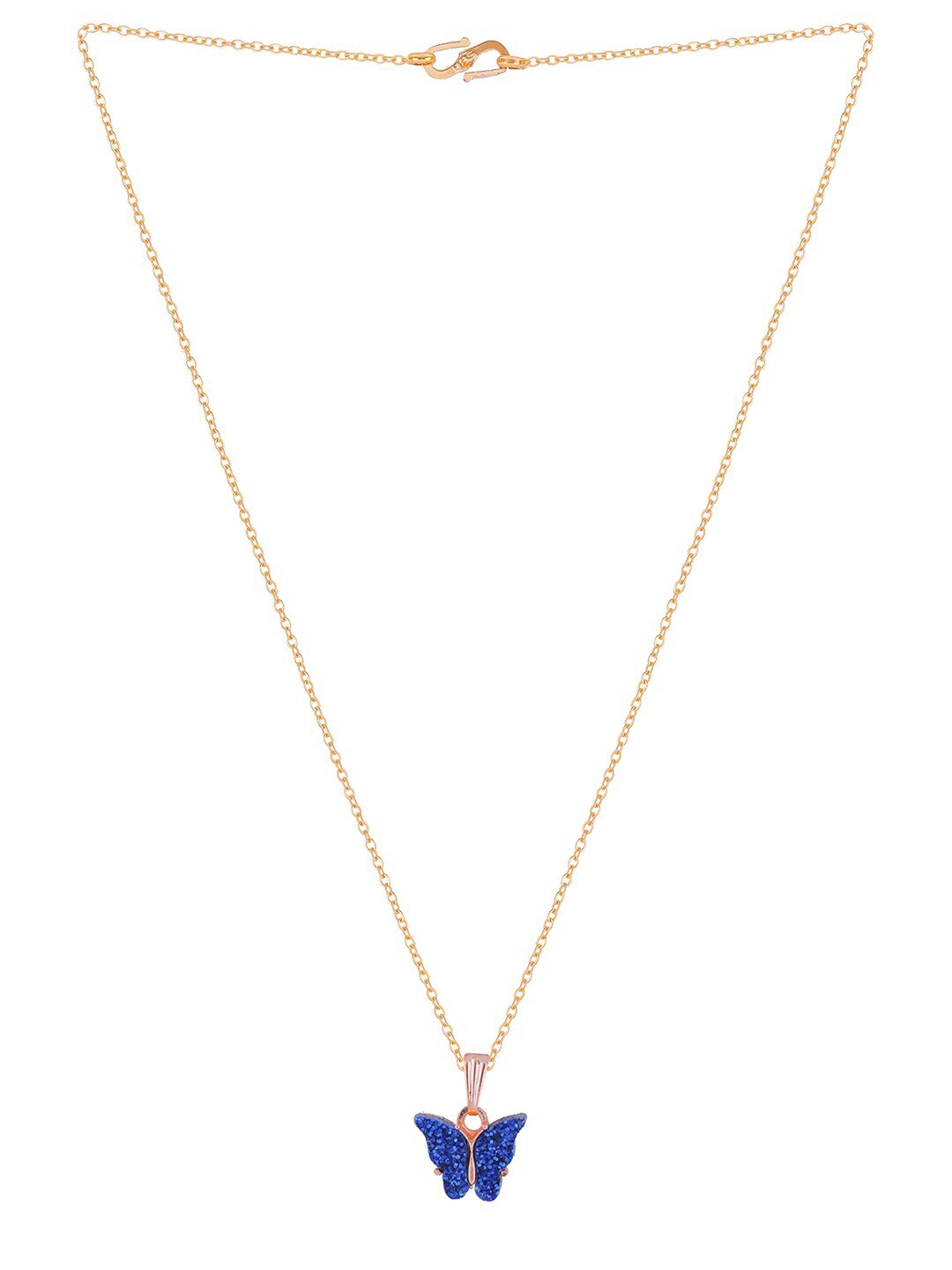 Gujju Butterfly Shape Pendant Chain Necklace For Women And Girls