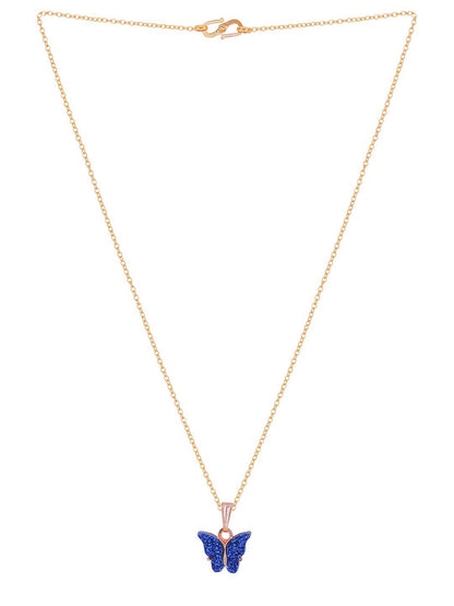 Gujju Butterfly Shape Pendant Chain Necklace For Women And Girls