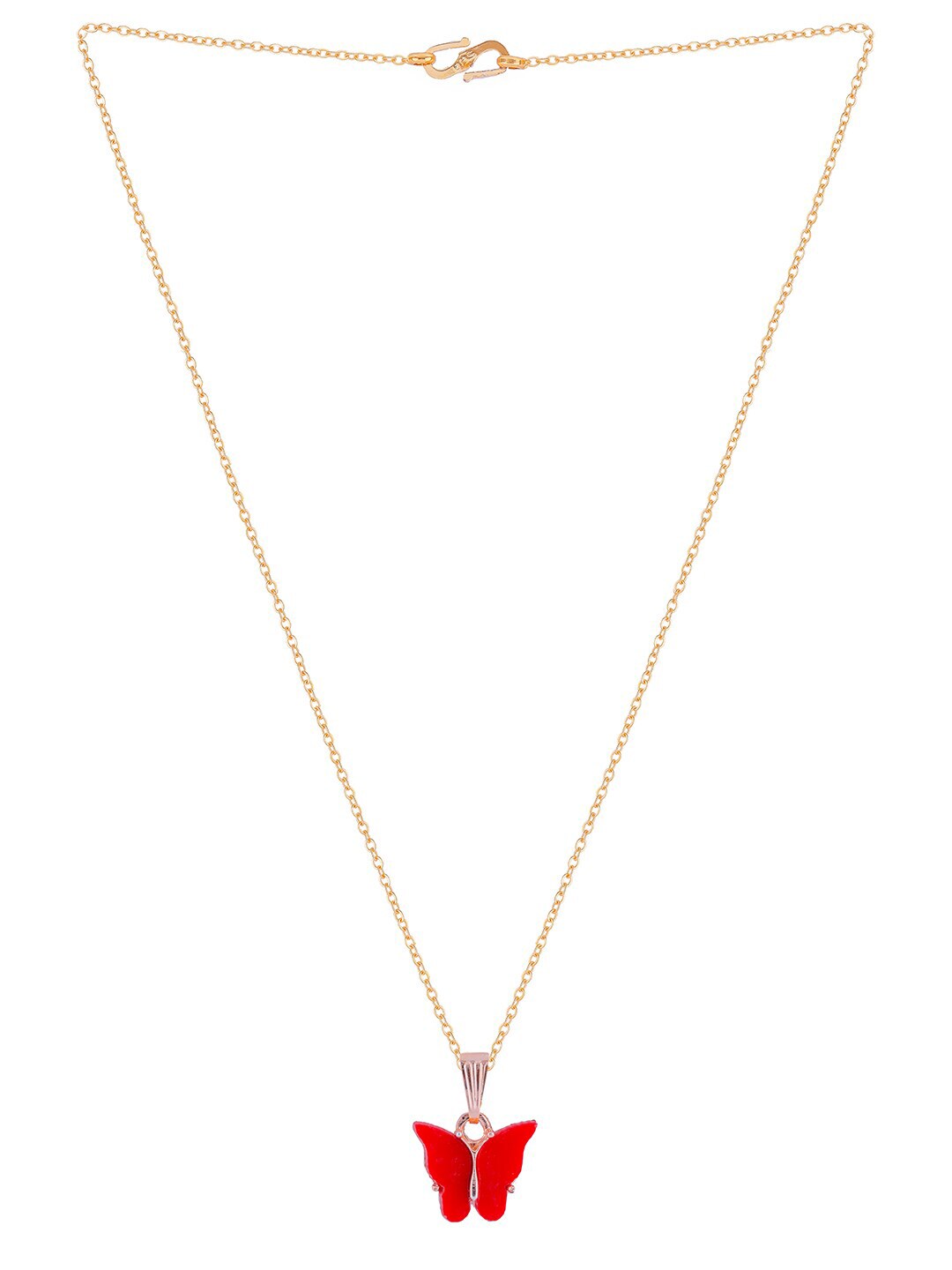 Gujju Butterfly Shape Pendant Chain Necklace For Women And Girls