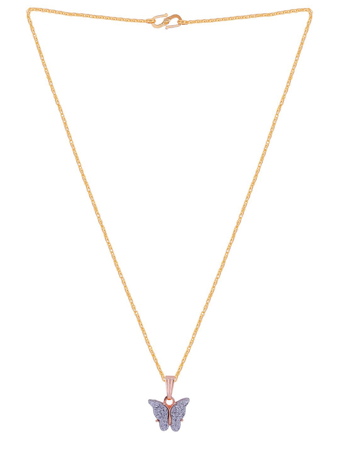 Gujju Butterfly Shape Pendant Chain Necklace For Women And Girls