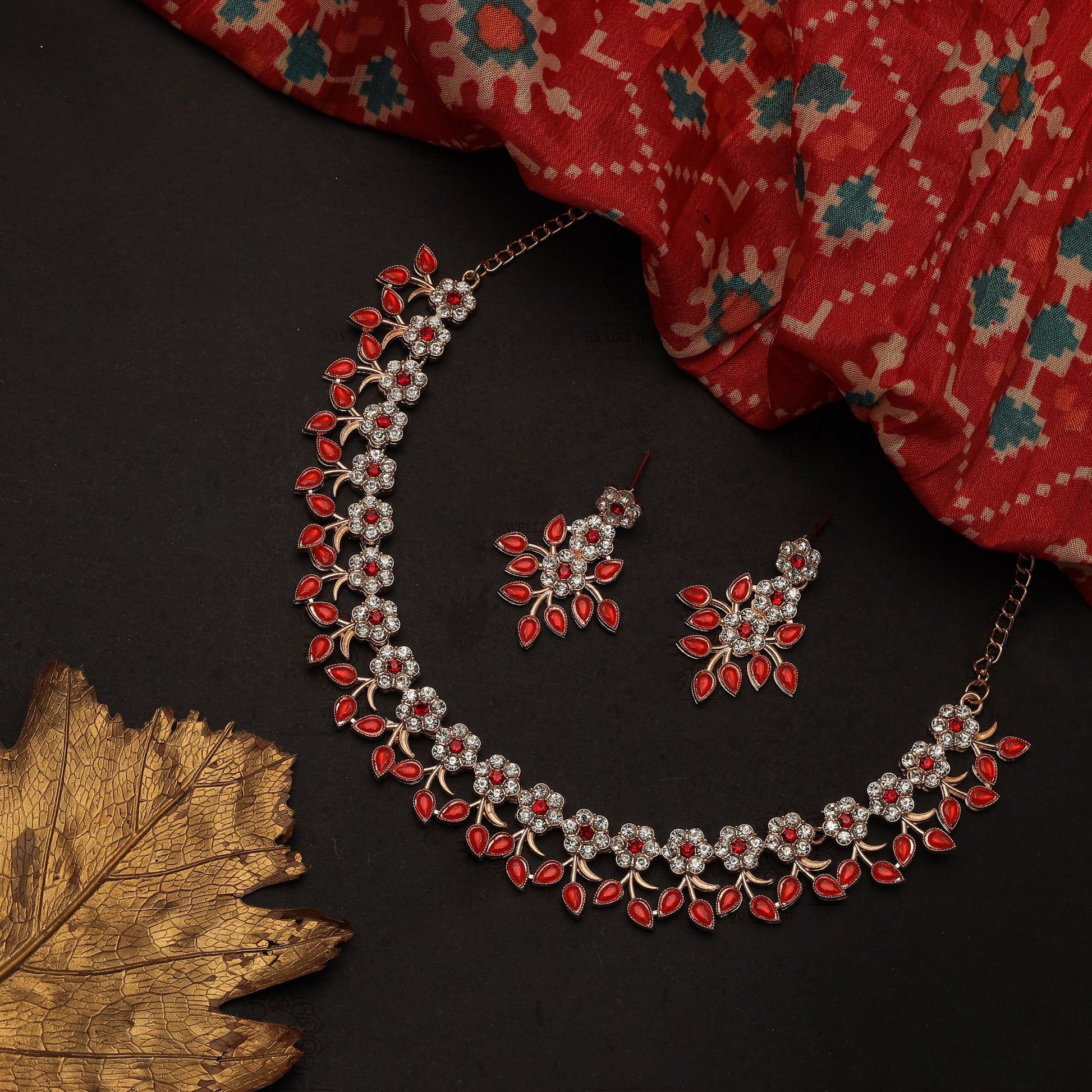 Gujju Latest Necklace Set With Earrings For Girls And Women