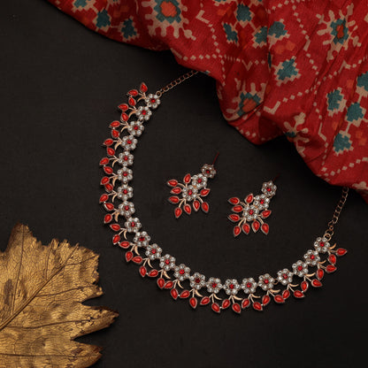 Gujju Latest Necklace Set With Earrings For Girls And Women