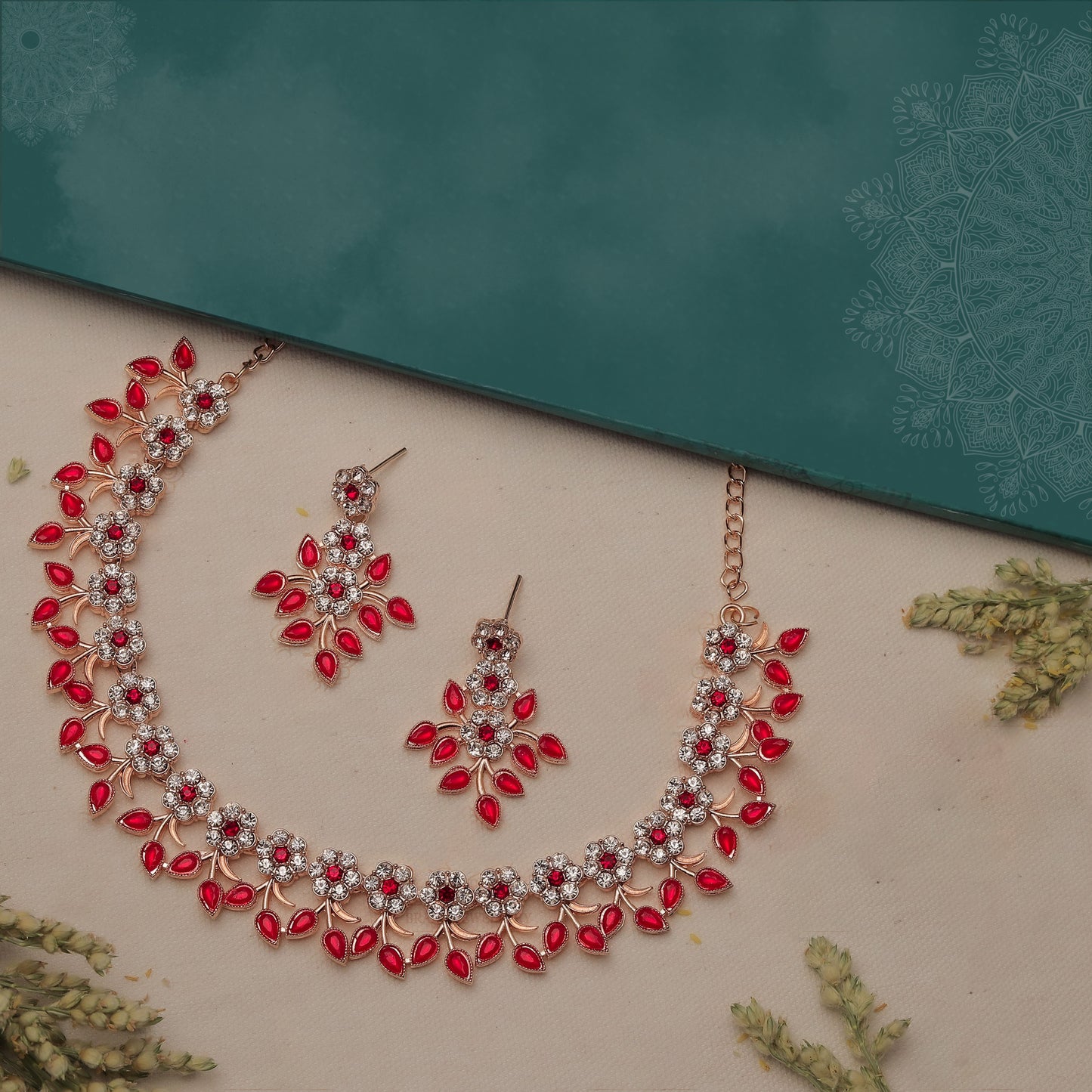 Gujju Latest Necklace Set With Earrings For Girls And Women