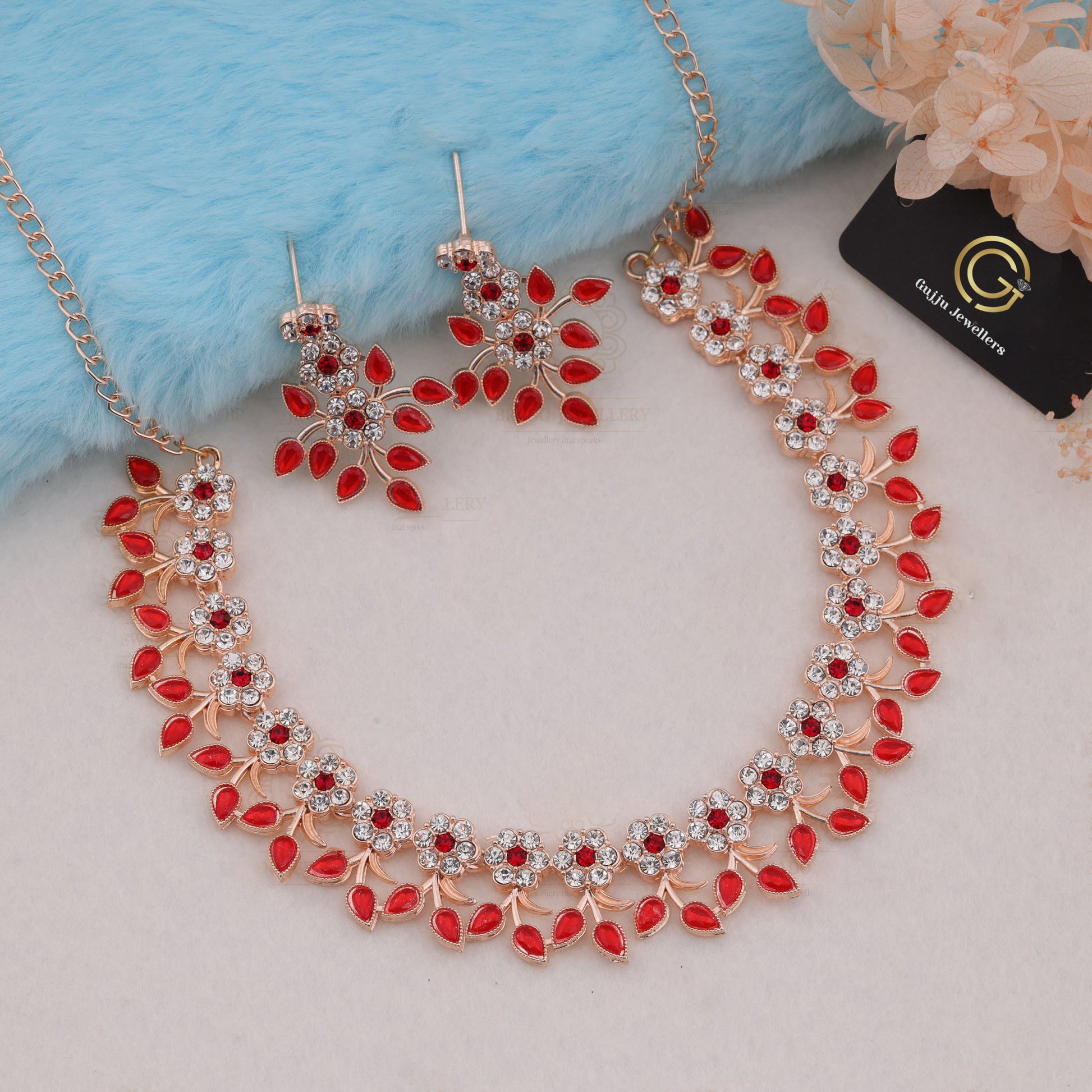 Gujju Latest Necklace Set With Earrings For Girls And Women