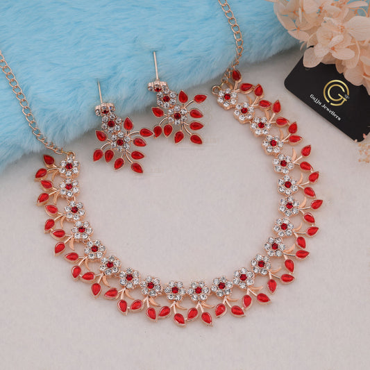 Gujju Latest Necklace Set With Earrings For Girls And Women