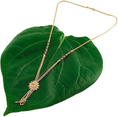 Combo Of 3 Pcs Ethnic Traditional One Gram Gold Glorious Maharashtrian Style Long Chain Black Beads 30 Inch And 18 Inch Short