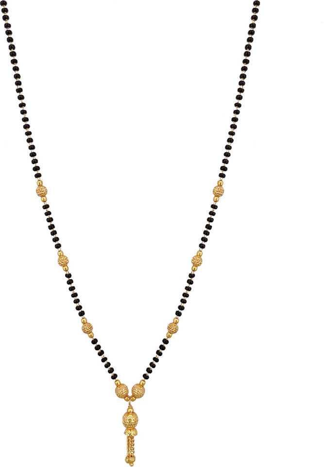 Combo Of 3 Pcs Ethnic Traditional One Gram Gold Glorious Maharashtrian Style Long Chain Black Beads 30 Inch And 18 Inch Short