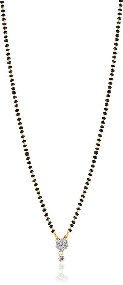Combo Of 2 Pcs Ethnic Traditional One Gram Gold Glorious Maharashtrian Style Long Chain Black Beads 30 Inch And 18 Inch Short