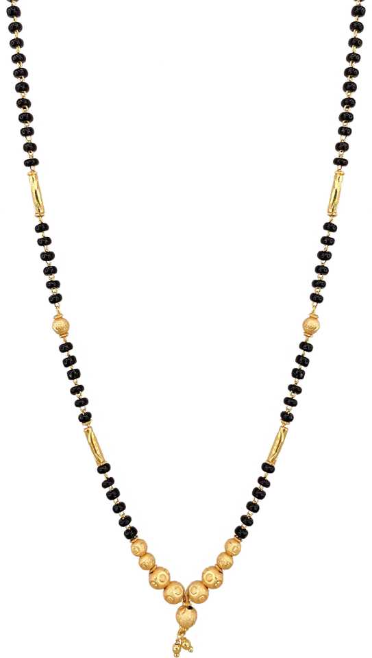 Combo Of 3 Pcs Ethnic Traditional One Gram Gold Glorious Maharashtrian Style Long Chain Black Beads 30 Inch And 18 Inch Short
