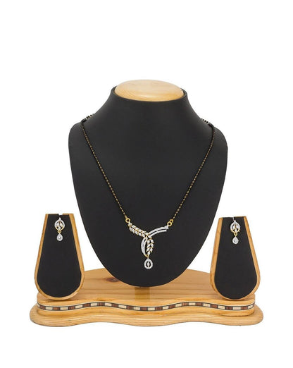 Amarican diamond style Mangalsutra with earrings for women