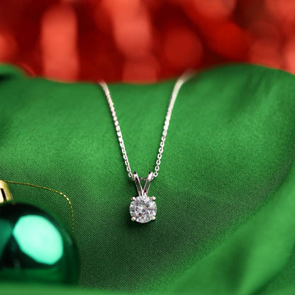 Solitaire Pendant Necklace In Silver Plated For Women & Girls