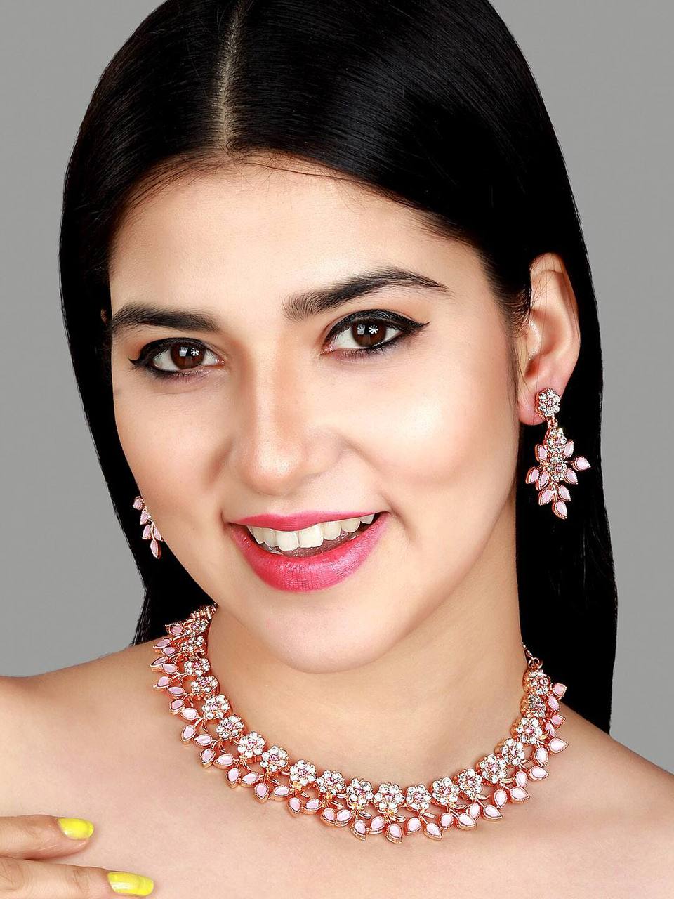 Gujju Latest Necklace Set With Earrings For Girls And Women