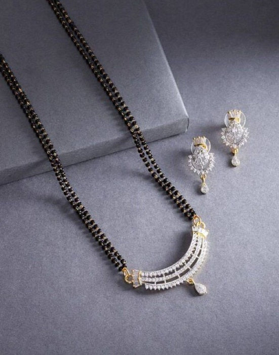 Amazing Silver Colour Mangalsutra With Earrings For Womens
