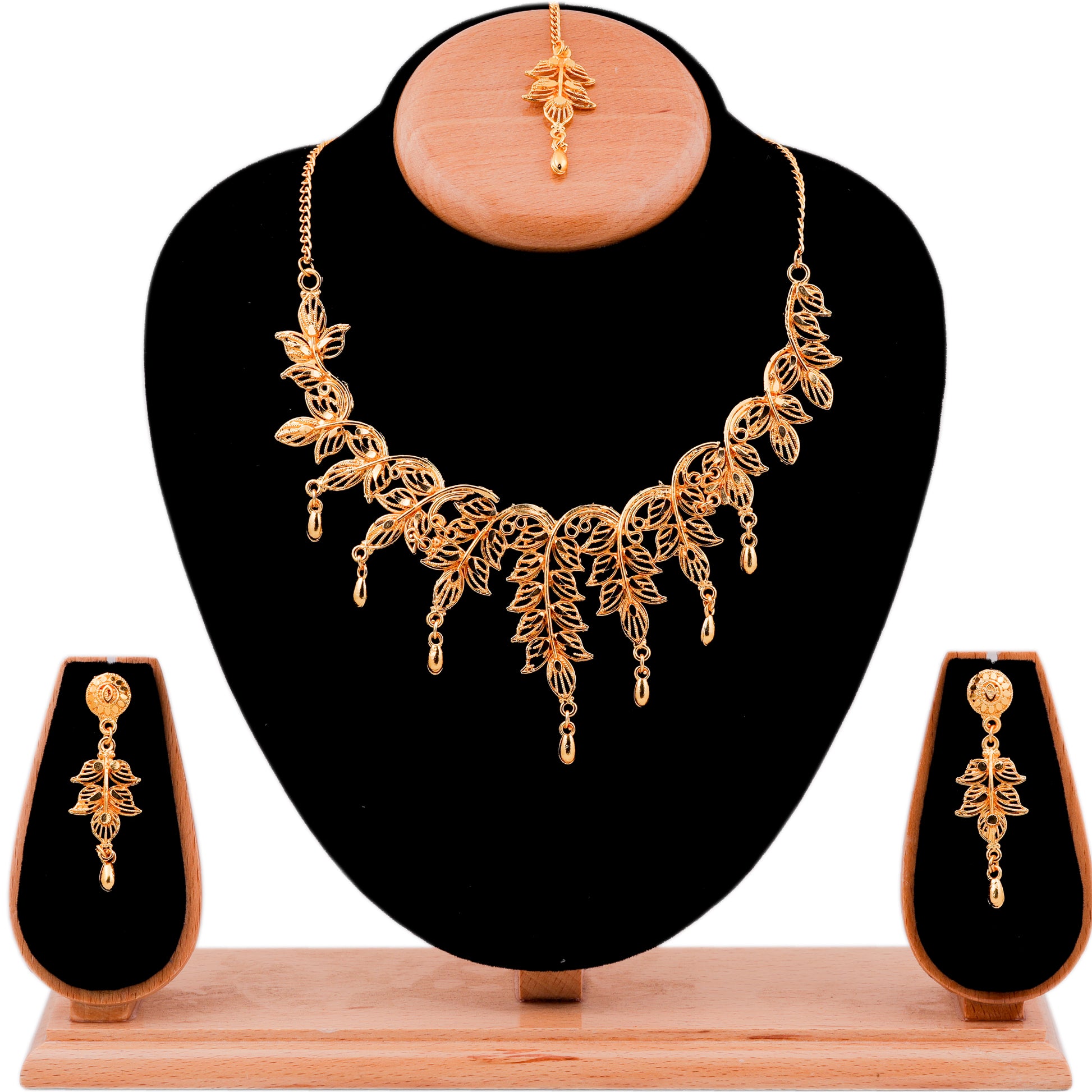 Gold Plated Wedding Jewellery Necklace Set For Women and Girls