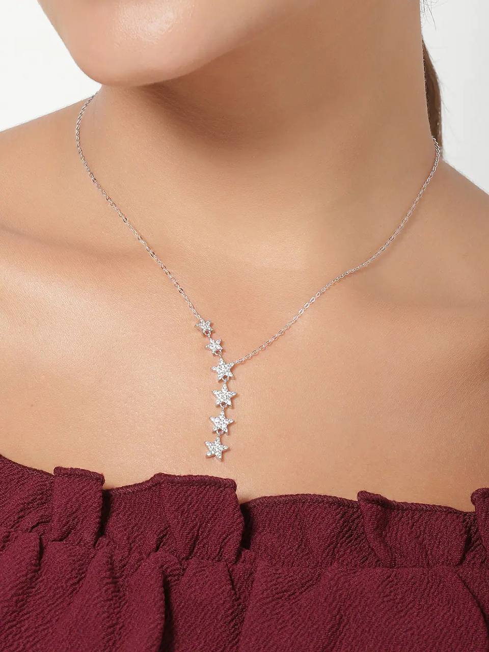 6 Star Pendant Chain Jewellery For Woman And Girls