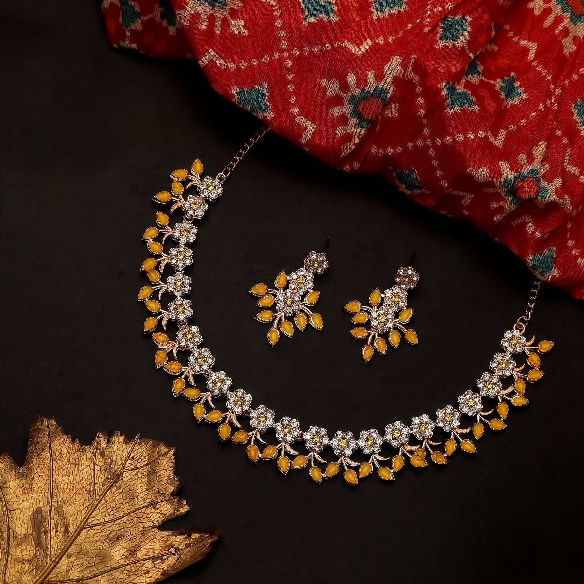Gujju Latest Necklace Set With Earrings For Girls And Women