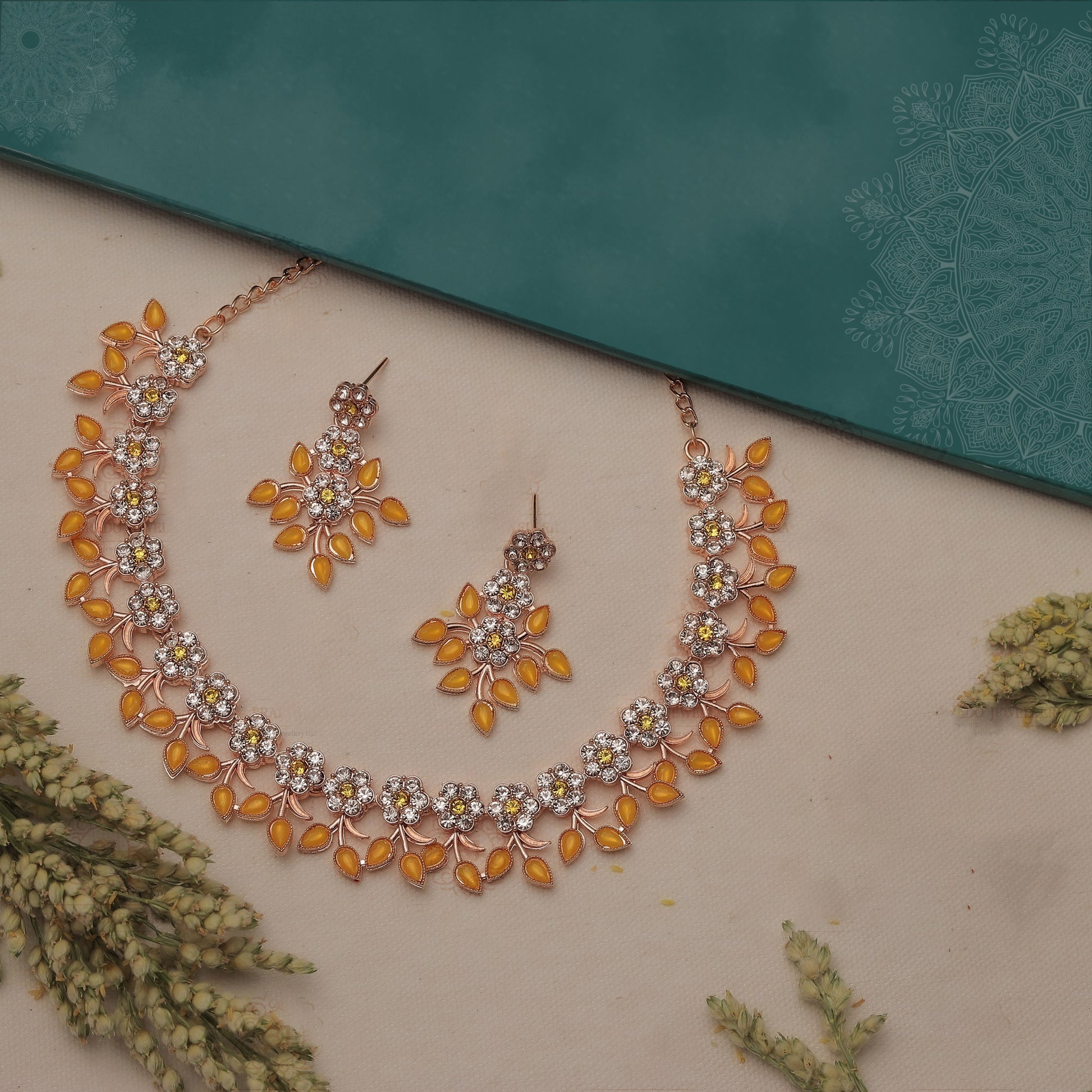 Gujju Latest Necklace Set With Earrings For Girls And Women