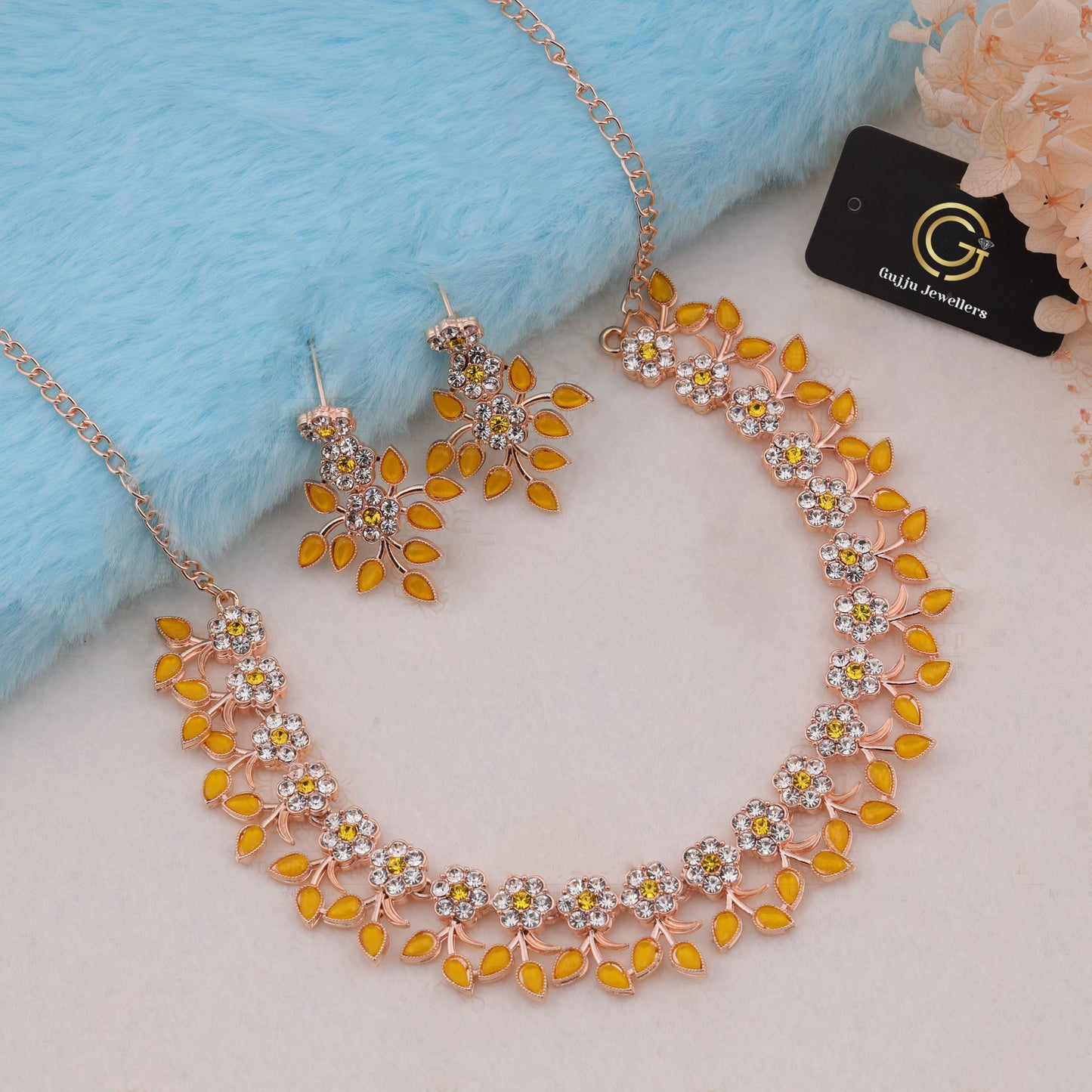 Gujju Latest Necklace Set With Earrings For Girls And Women