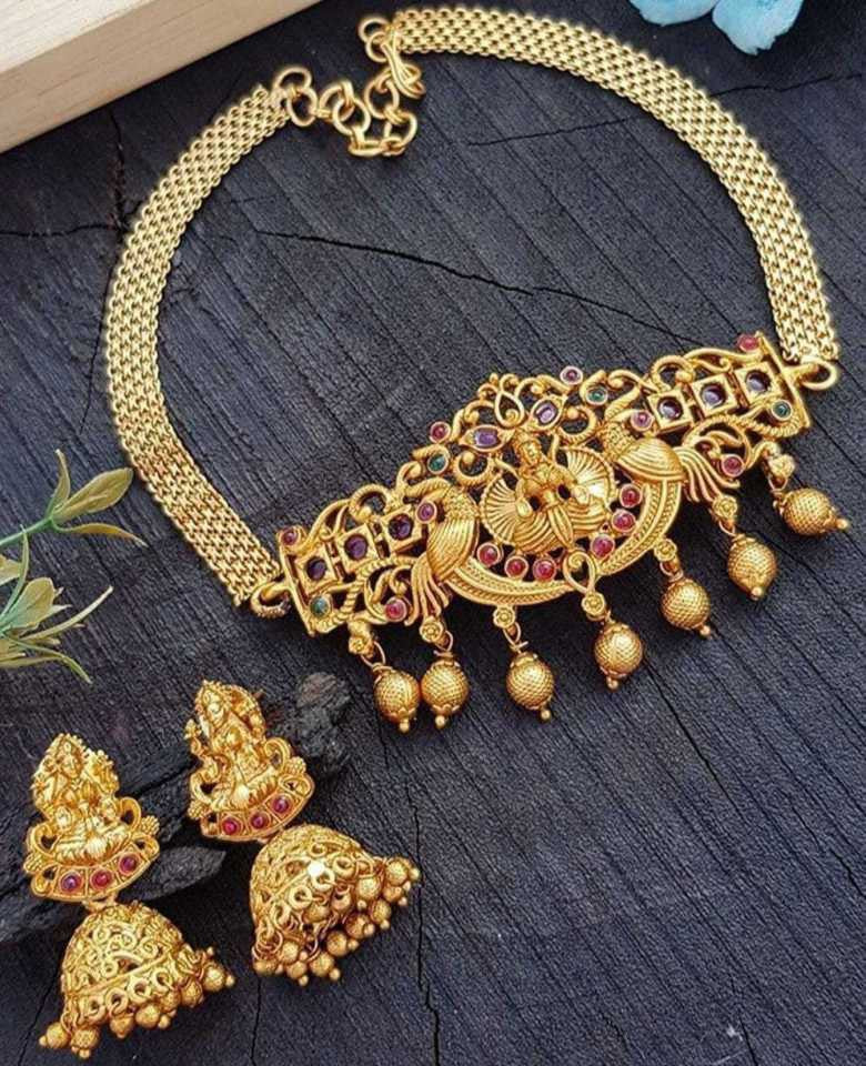 Gujju Copper Jewellery Choker Set For Girls  & Women