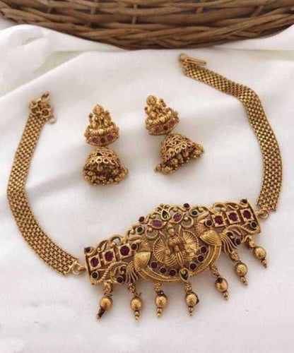 Gujju Copper Jewellery Choker Set For Girls  & Women