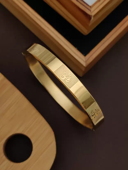 AMAZING GOLD PLATED STAINLESS STEEL KADA FOR MENS
