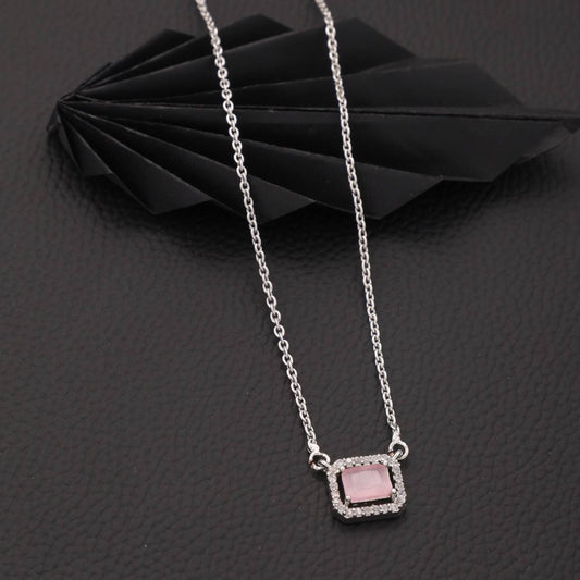 Alloy Fancy Silver Pendant With Chain For Womens