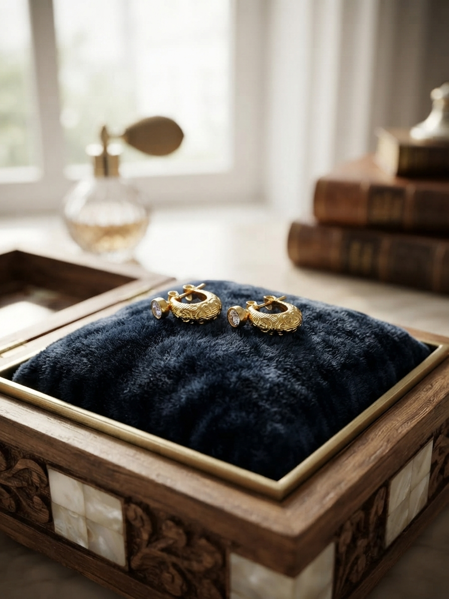 Aurelia Textured Crescent Half-Hoop Earrings