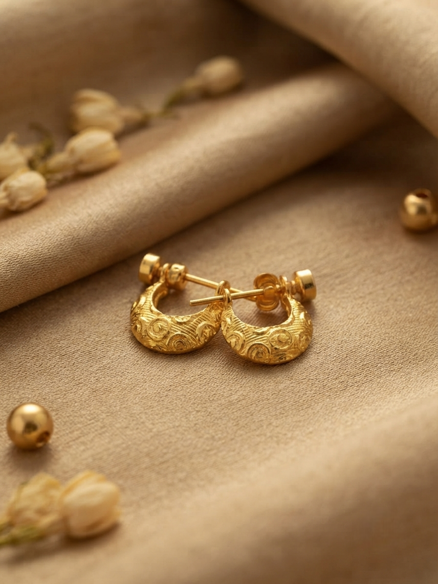 Aurelia Textured Crescent Half-Hoop Earrings
