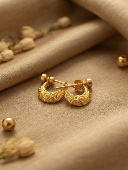 Aurelia Textured Crescent Half-Hoop Earrings