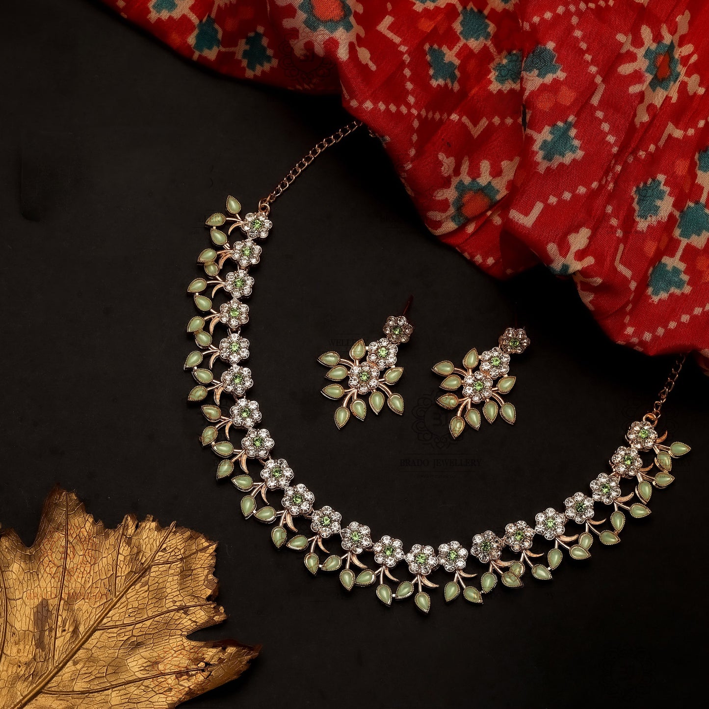 Gujju Latest Necklace Set With Earrings For Girls And Women