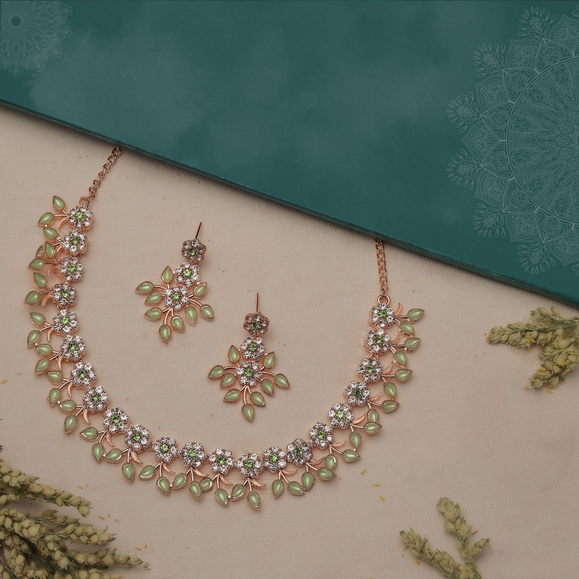 Gujju Latest Necklace Set With Earrings For Girls And Women