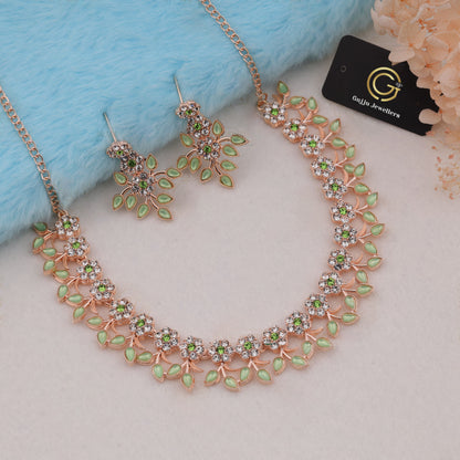 Gujju Latest Necklace Set With Earrings For Girls And Women