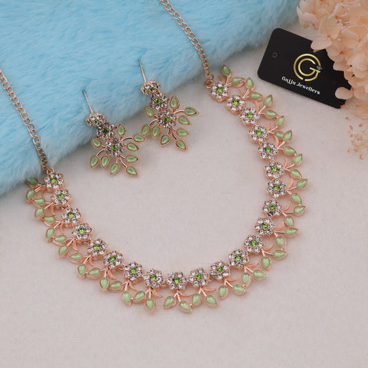 Gujju Latest Necklace Set With Earrings For Girls And Women