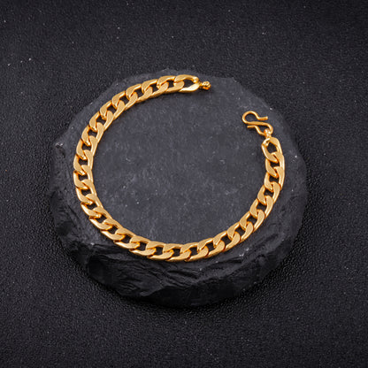 BEAUTIFUL BRASS GOLD CHAIN AND GOLD BRACELET COMBO FOR MENS(PACK OF 2)