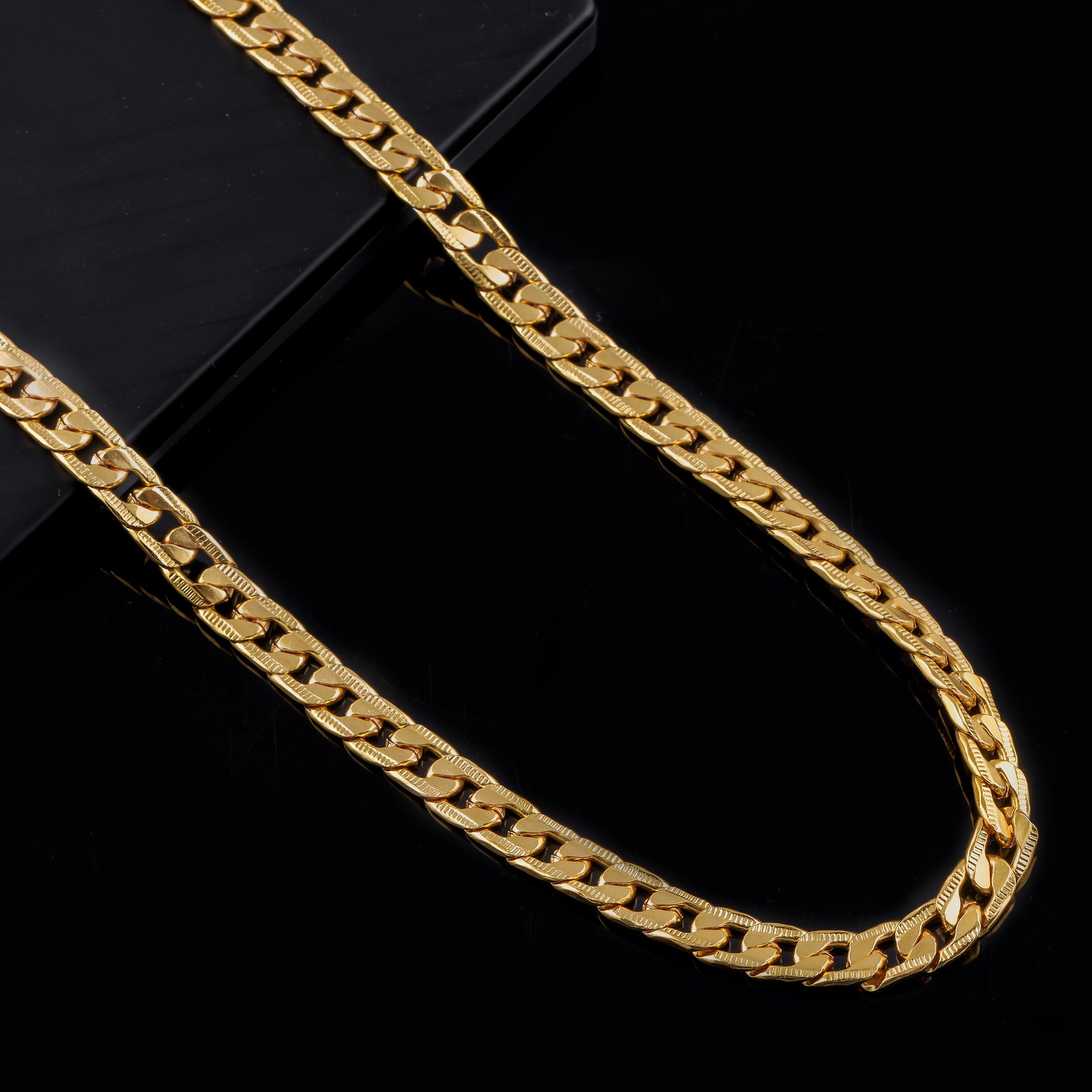 BEAUTIFUL BRASS GOLD CHAIN AND GOLD BRACELET COMBO FOR MENS(PACK OF 2)