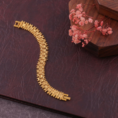 BEAUTIFUL BRASS GOLD CHAIN AND GOLD BRACELET COMBO FOR MENS(PACK OF 2)