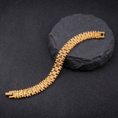 BEAUTIFUL BRASS GOLD CHAIN AND GOLD BRACELET COMBO FOR MENS(PACK OF 2)